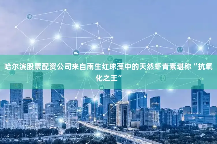 哈尔滨股票配资公司来自雨生红球藻中的天然虾青素堪称“抗氧化之王”